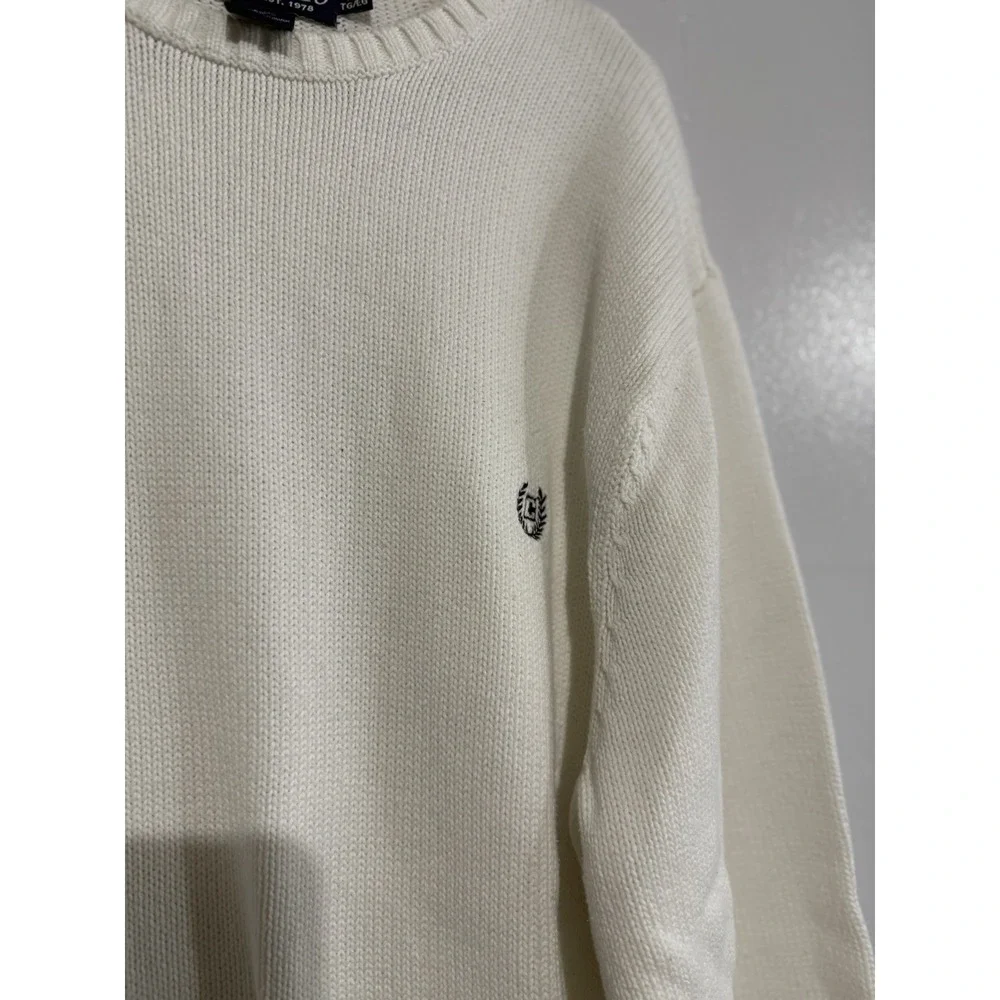 Vintage Chaps Cotton White Knit Sweater Men's‎ Size XL